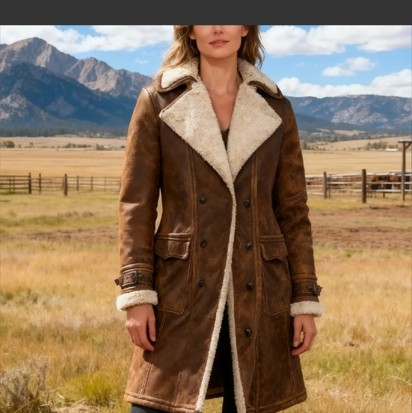 Women's Brown Coat - Picture 1 of 7